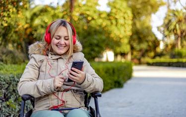 Disable lady listening to podcast