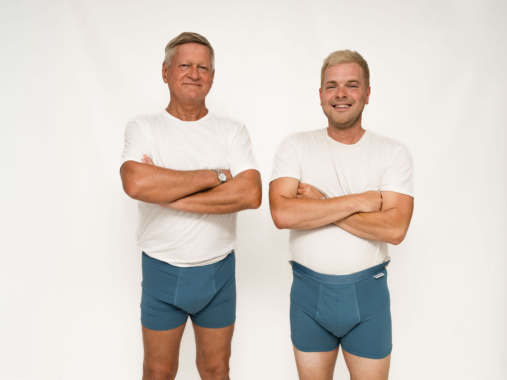 2 Man wearing Brolly Sheets underwear - Denim