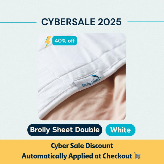 Blue Waterproof Brolly Sheet in Adult Room King Single bed