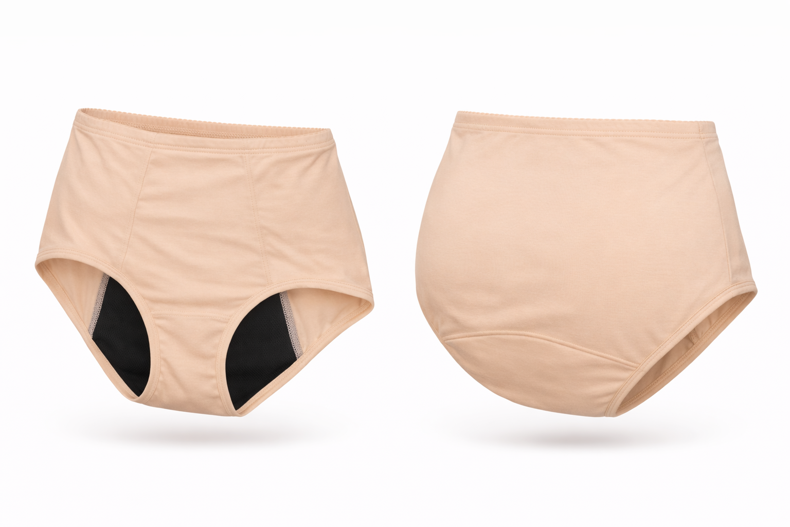 Front and Back view of Brolly underwear on a white background - Beige