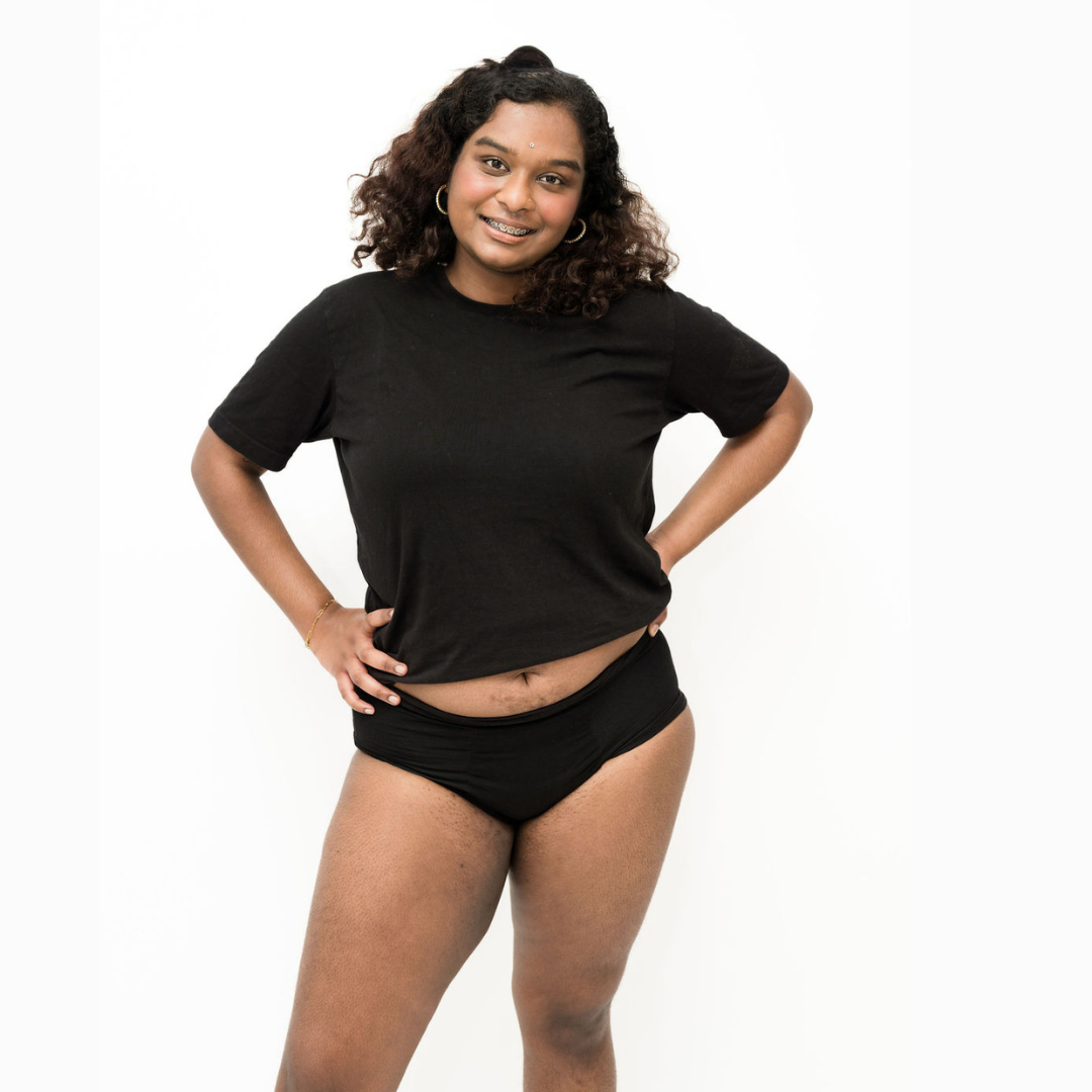 Women's Period Underwear - Midi Brief - Black