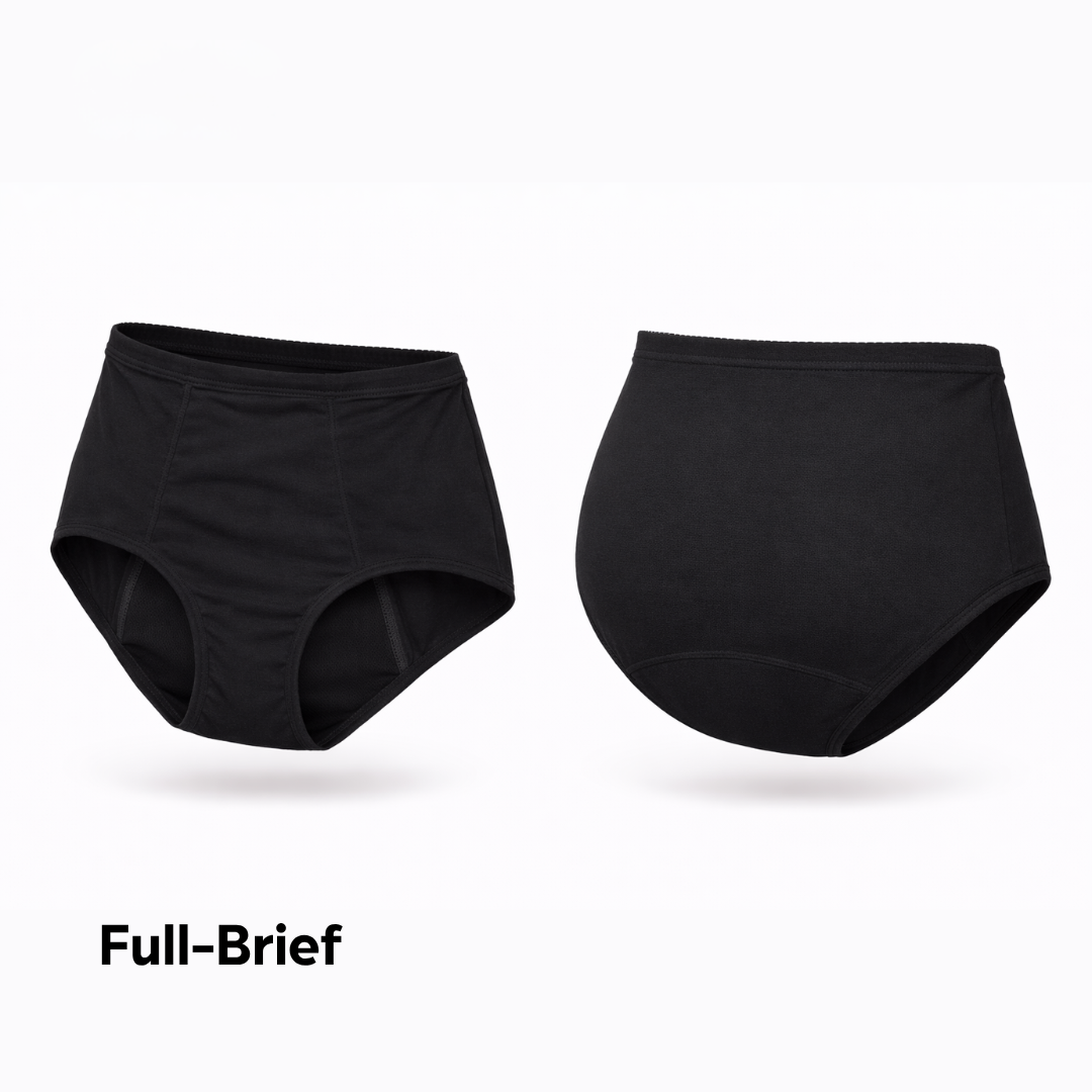 Women’s Absorbent Underwear - Full Brief - Black