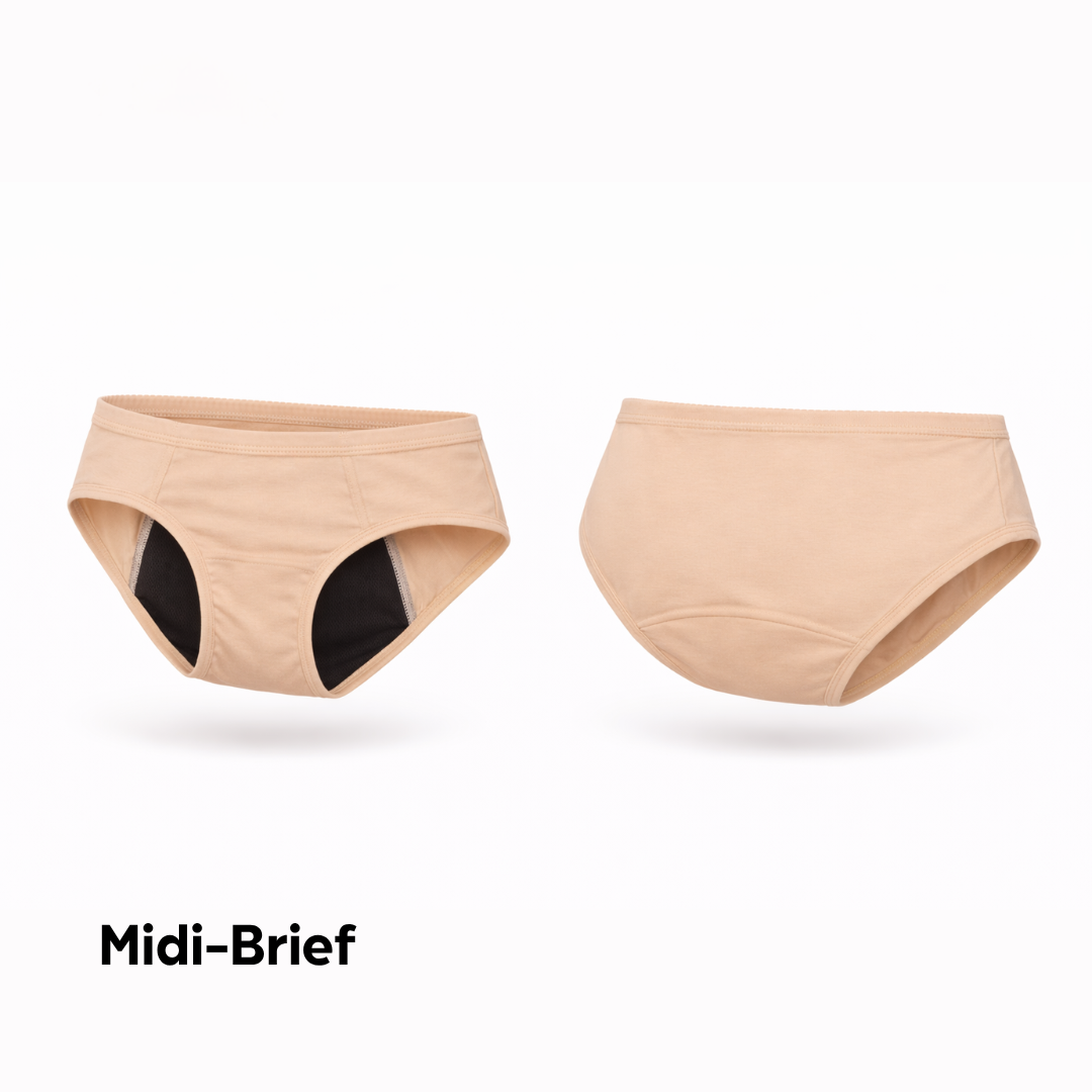 Women’s Absorbent Underwear - Midi Brief - Beige