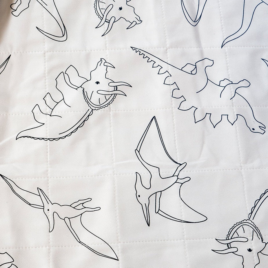 Dinosaur waterproof sheet bed pad close up